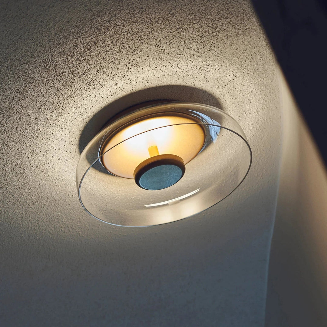 Plafonnier LED Design en Verre Fumé ou Ambre – Éclairage Moderne pour Entrées et Couloirs, Lumière Blanche Chaude 3