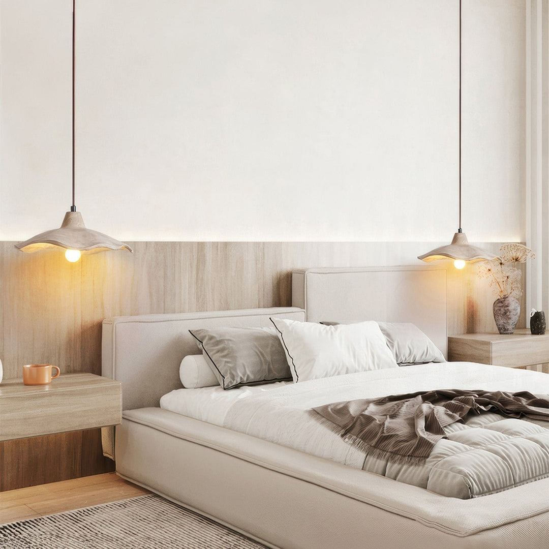 Plafonnier en Pierre Naturelle Design Wabi-Sabi pour Salon et Chambre - Luminaire Apaisant et Minimaliste 6