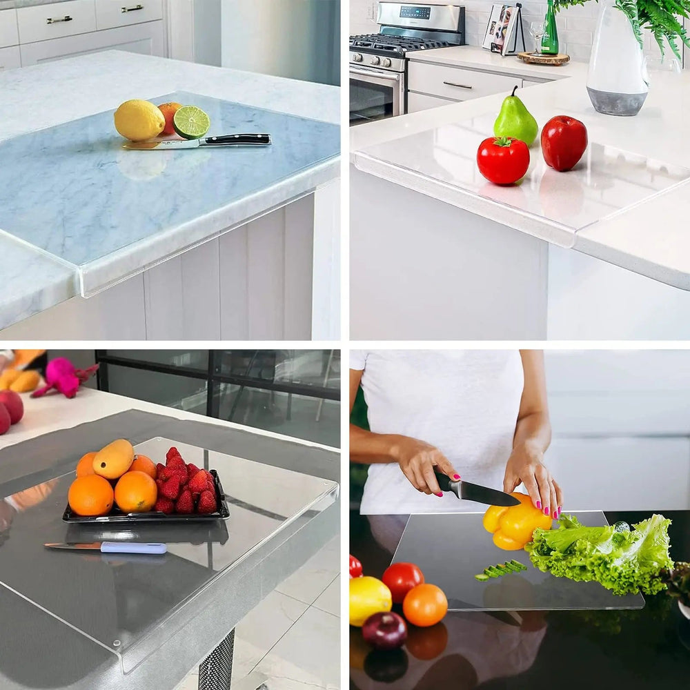 Planche à Découper Antidérapante en Acrylique Transparent – Élégante et Pratique pour Cuisine Moderne 1