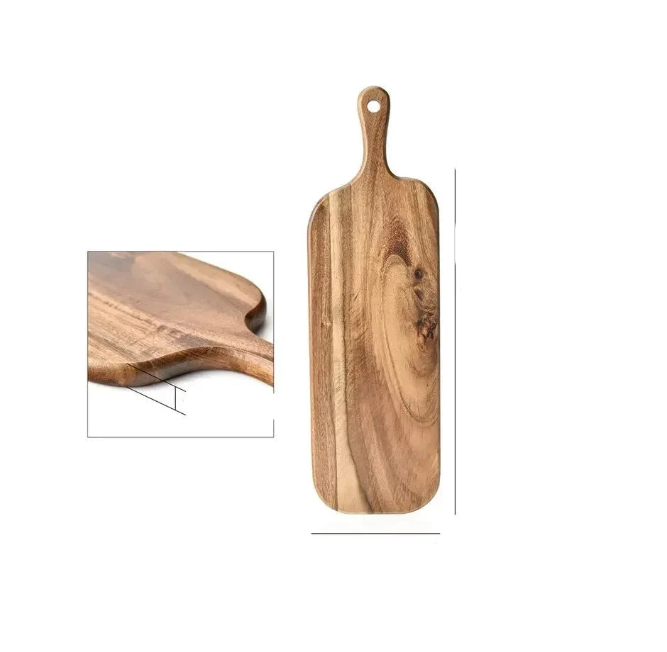 Planche à Découper en Bois Multifonctionnelle avec Poignée – Idéale pour Fromage, Charcuterie et Pain 0