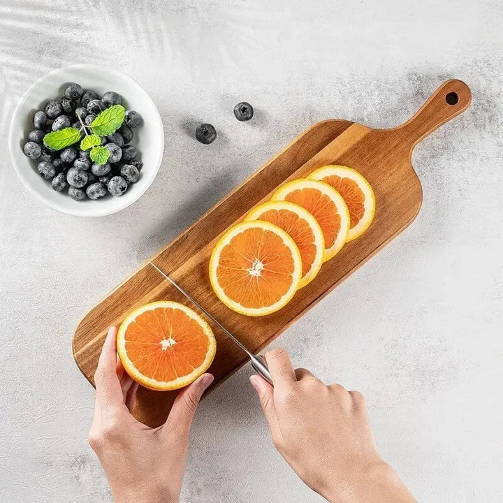 Planche à Découper en Bois Multifonctionnelle avec Poignée – Idéale pour Fromage, Charcuterie et Pain 2