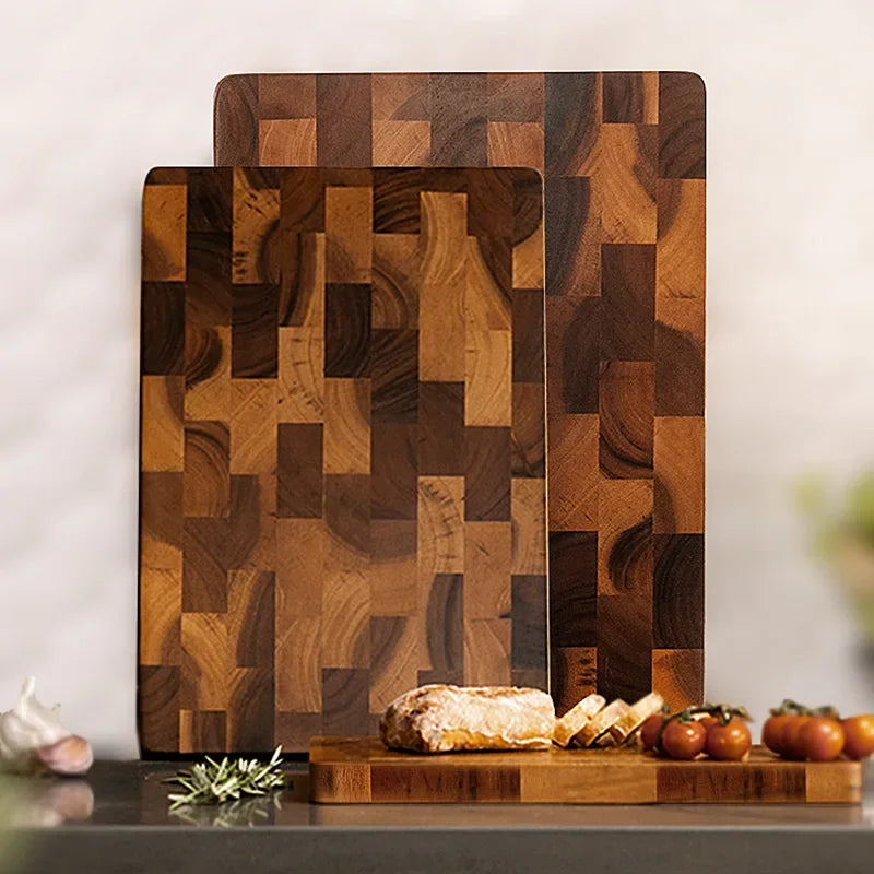 Planche à Découper en Bois d'Acacia à Double Faces avec Système de Drainage – Résistante et Pratique pour Cuisine 0