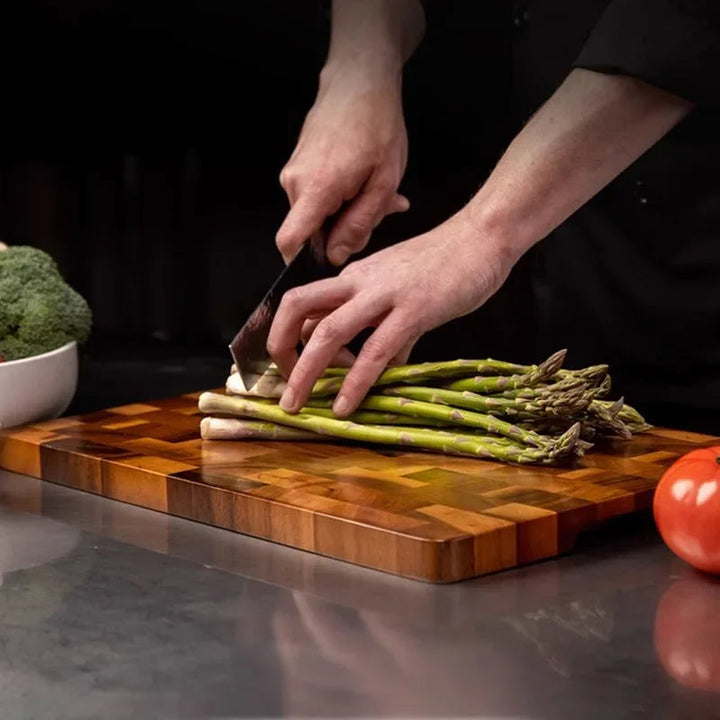 Planche à Découper en Bois d'Acacia à Double Faces avec Système de Drainage – Résistante et Pratique pour Cuisine 3
