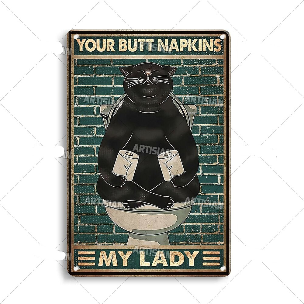 Plaque Métal Décorative Chat Artistique – Plaque Murale Décorative Humoristique en Métal 30 x 20 cm 10