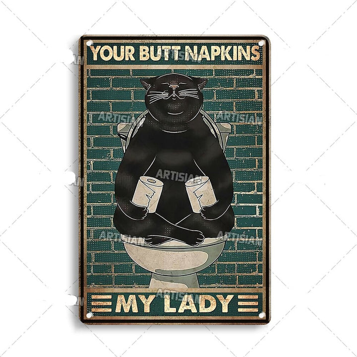 Plaque Métal Décorative Chat Artistique – Plaque Murale Décorative Humoristique en Métal 30 x 20 cm 10