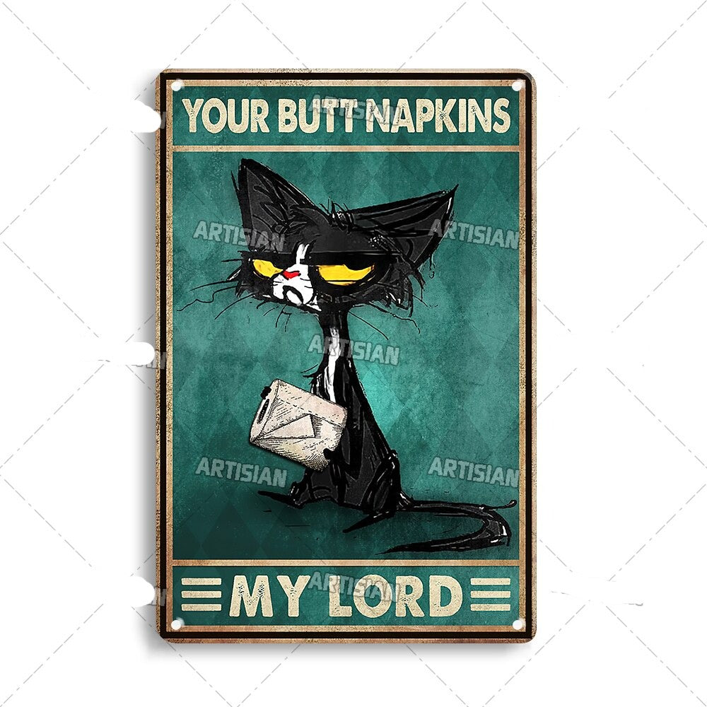 Plaque Métal Décorative Chat Artistique – Plaque Murale Décorative Humoristique en Métal 30 x 20 cm 11