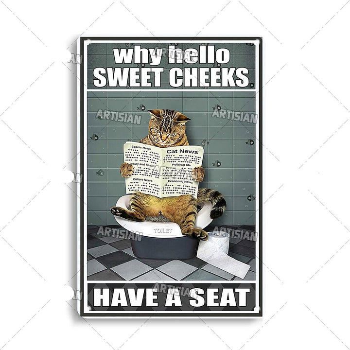 Plaque Métal Décorative Chat Artistique – Plaque Murale Décorative Humoristique en Métal 30 x 20 cm 14