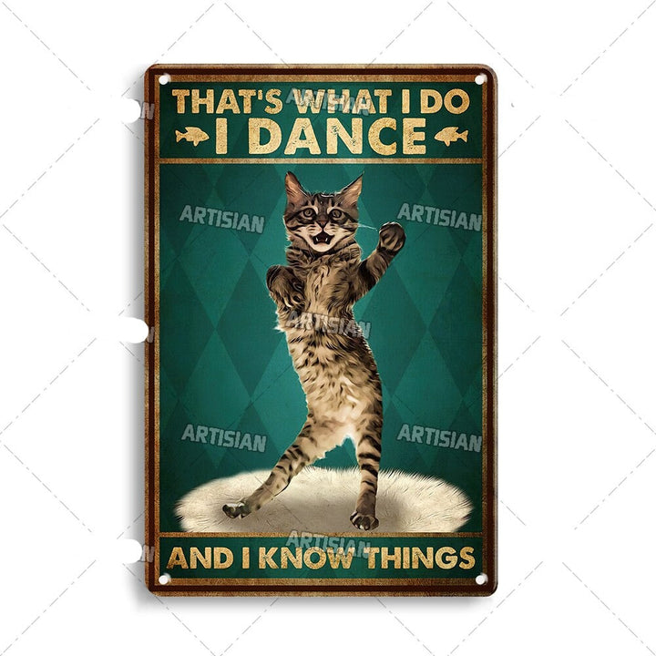 Plaque Métal Décorative Chat Artistique – Plaque Murale Décorative Humoristique en Métal 30 x 20 cm 9