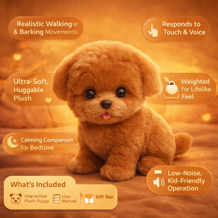 Interactive Dog Plush Toy Realistic Moving Soft Puppy