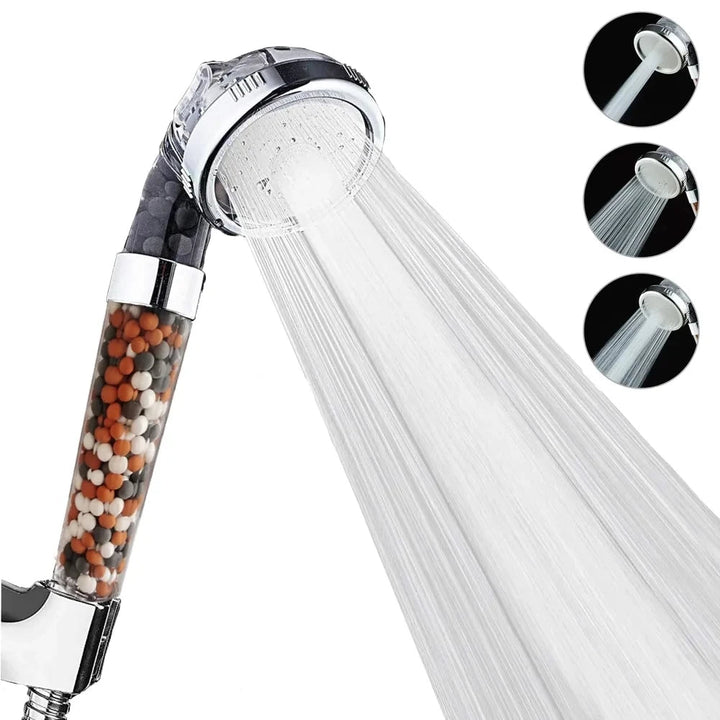 Pommeau de Douche Économique 3-en-1 Haute Pression avec Filtre Anionique - Économiseur d'Eau Douchette 2
