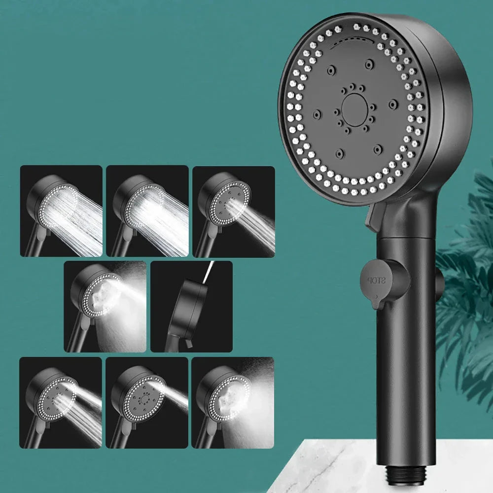 Pommeau de Douche Économique avec 8 Modes Réglables - Économie d'Eau et Design Moderne 0