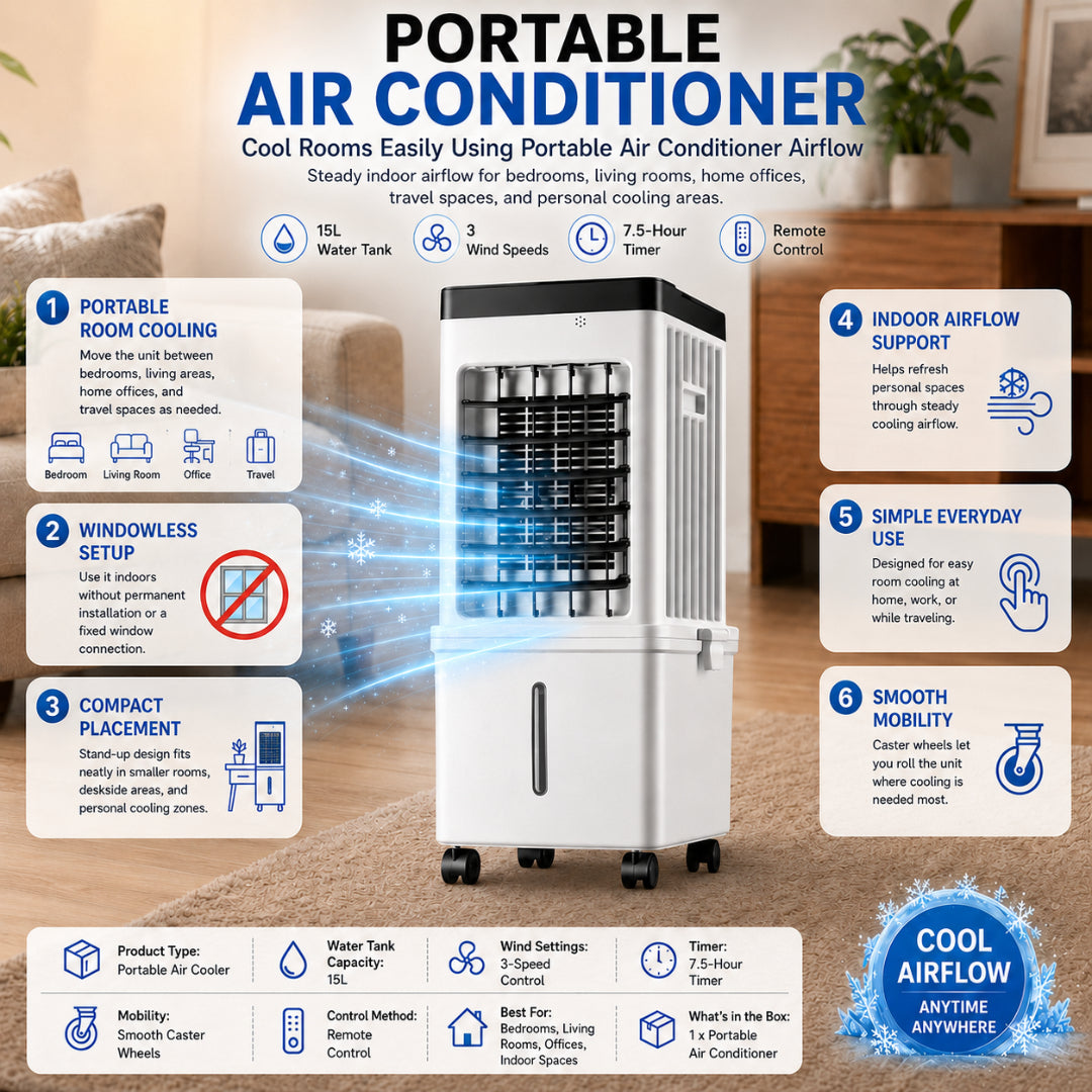 Portable Air Conditioner Evaporative Indoor Cooling Fan