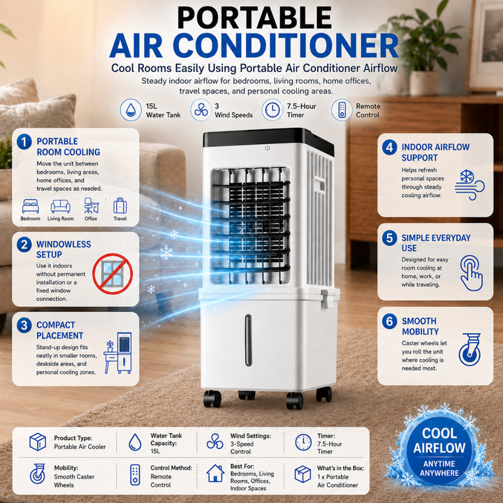 Portable Air Conditioner Evaporative Indoor Cooling Fan