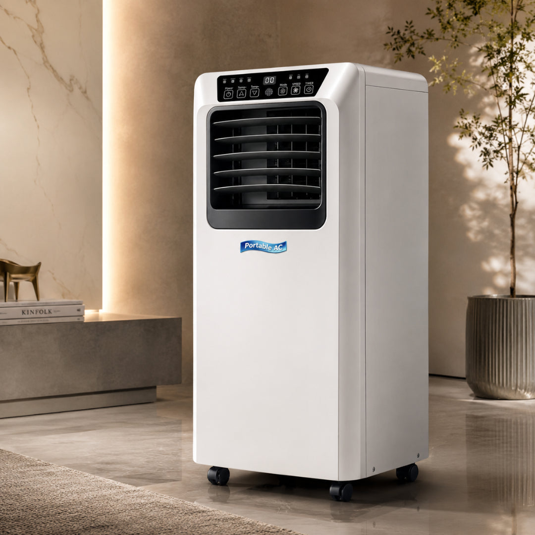 Unità portatile di condizionamento aria, deumidificatore compatto e ventilatore per raffreddamento interno
