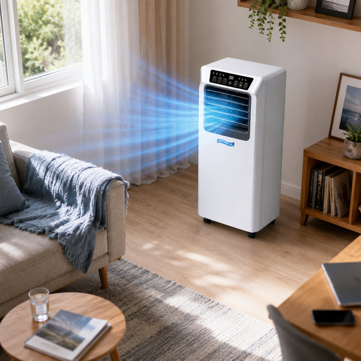 Unità portatile di condizionamento aria, deumidificatore compatto e ventilatore per raffreddamento interno