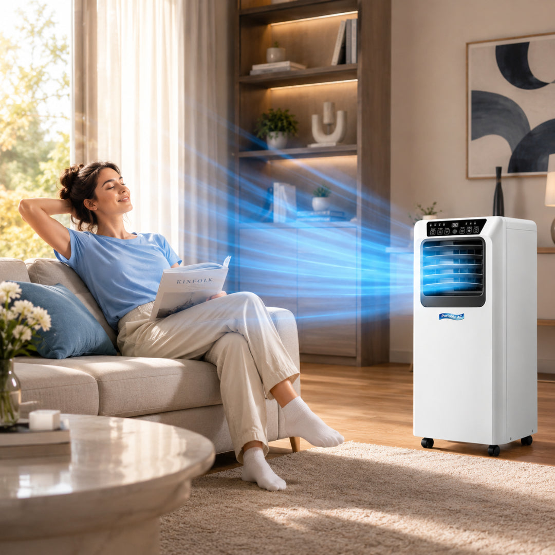 Tragbare Klimaanlage, intelligenter Kühlventilator, Luftentfeuchter 8000 BTU
