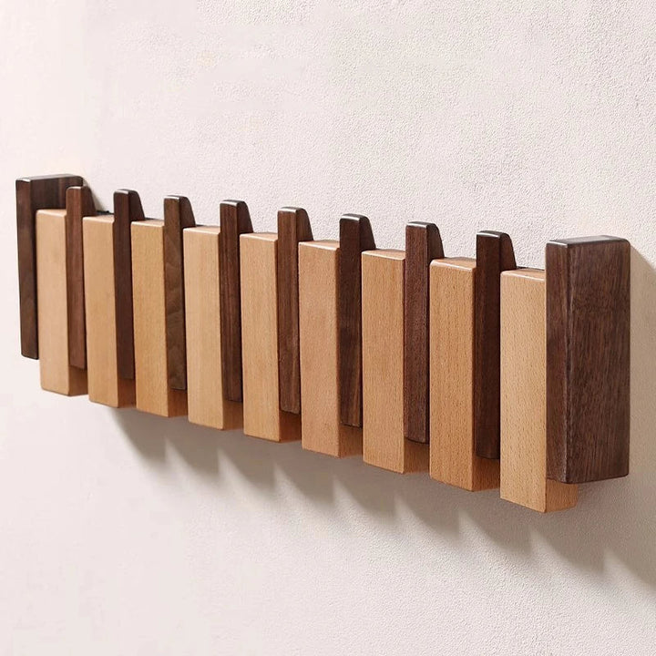 Porte-Manteau en Bois Massif avec Design Inspiré du Piano – Rack Pratique et Élégant 7