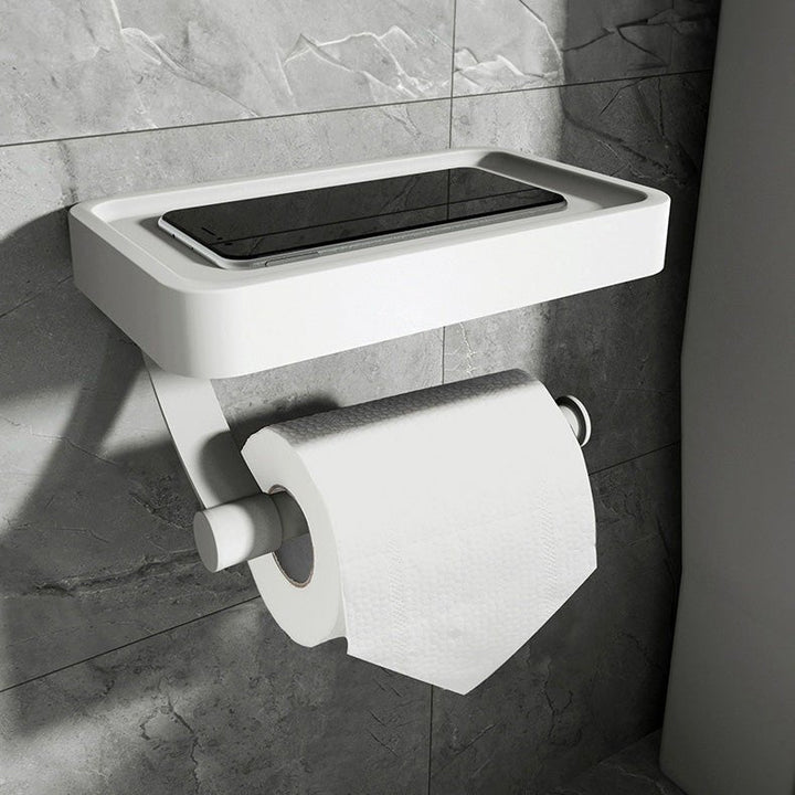 Porte Papier Toilette Mural Multifonctionnel avec Rangement Intégré – Design Élégant en Acier Inoxydable et ABS 2