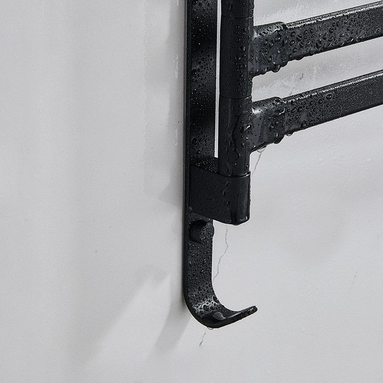 Porte Serviette Salle de Bain Noir à 2 Bras en Métal - Support Pratique et Élégant pour Séchage Rapide 2