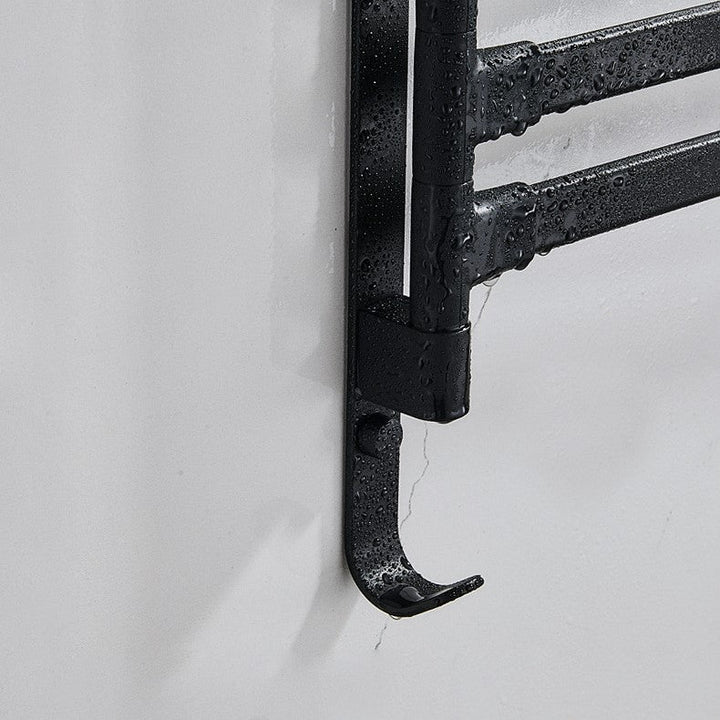 Porte Serviette Salle de Bain Noir à 2 Bras en Métal - Support Pratique et Élégant pour Séchage Rapide 2