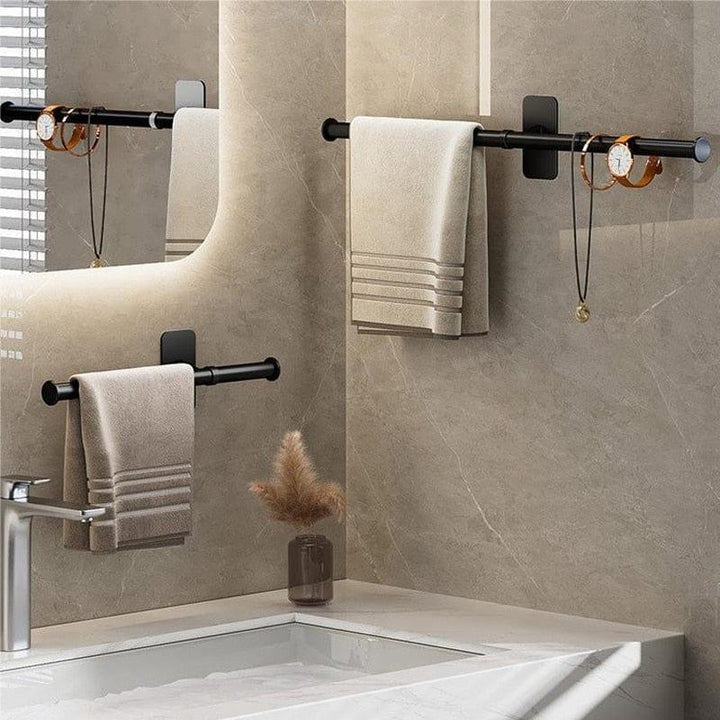 Porte Serviettes en Alliage d'Aluminium, Design Élégant et Pratique pour Salle de Bain – Installation Facile sans Perçage 0