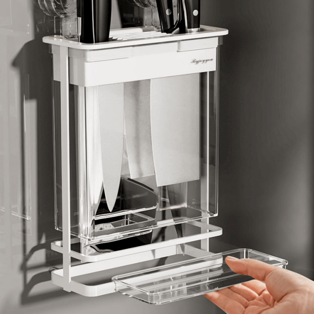 Porte Ustensiles Cuisine Tout-en-Un avec Ventouses Puissantes – Rangement Pratique pour Couteaux et Ustensiles de Cuisine 2