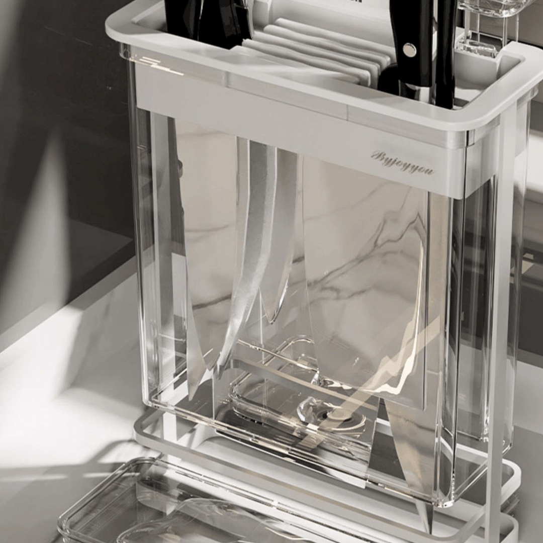 Porte Ustensiles Cuisine Tout-en-Un avec Ventouses Puissantes – Rangement Pratique pour Couteaux et Ustensiles de Cuisine 5