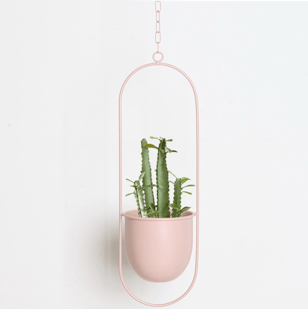 Pot de Fleur Suspendu en Métal et Bois – Design Moderne pour Intérieur, Idéal pour Ajouter de la Verdure 3