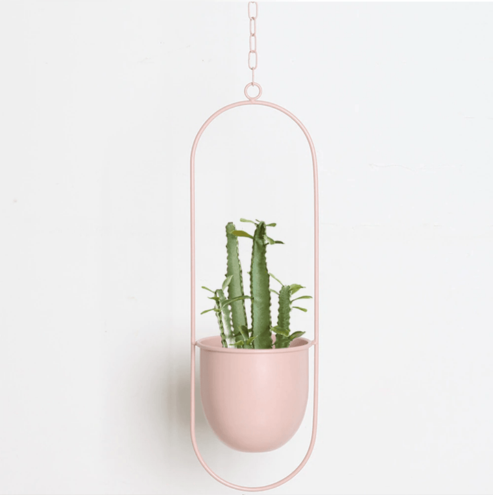 Pot de Fleur Suspendu en Métal et Bois – Design Moderne pour Intérieur, Idéal pour Ajouter de la Verdure 3