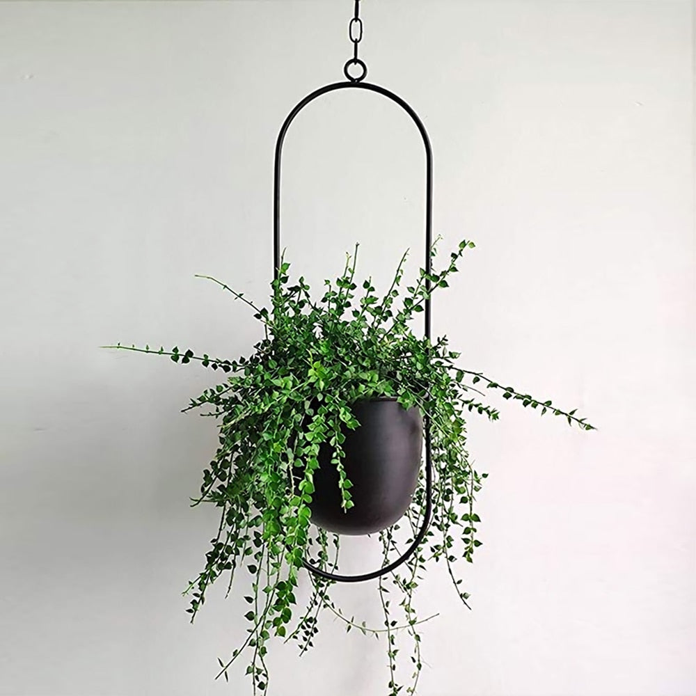 Pot de Fleur Suspendu en Métal et Bois – Design Moderne pour Intérieur, Idéal pour Ajouter de la Verdure 4