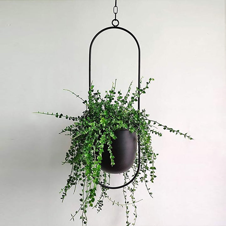 Pot de Fleur Suspendu en Métal et Bois – Design Moderne pour Intérieur, Idéal pour Ajouter de la Verdure 4