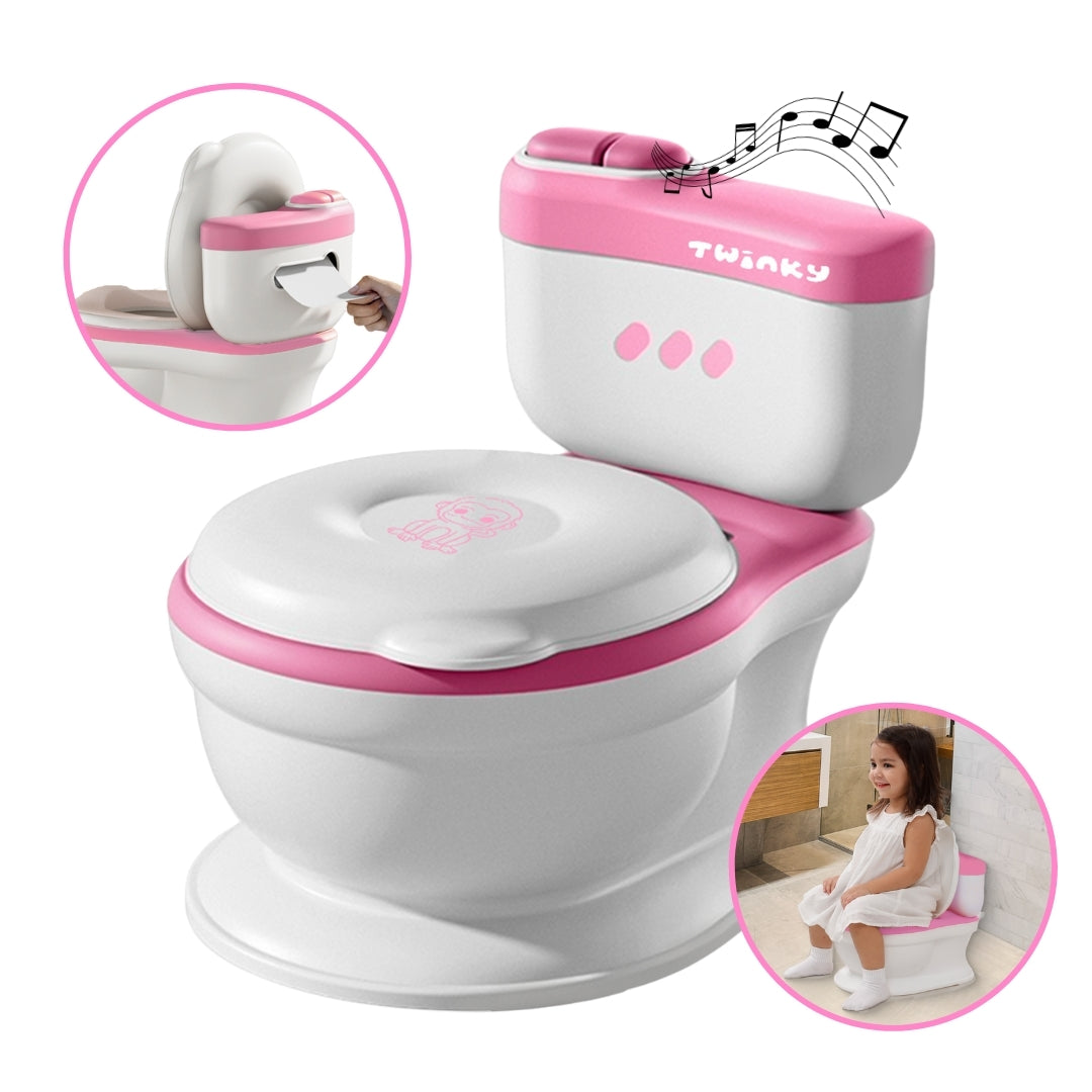 Potty Trainer Compact avec Son de Chasse d'Eau – Apprentissage de la Propreté Amusant pour Enfants en PVC 0