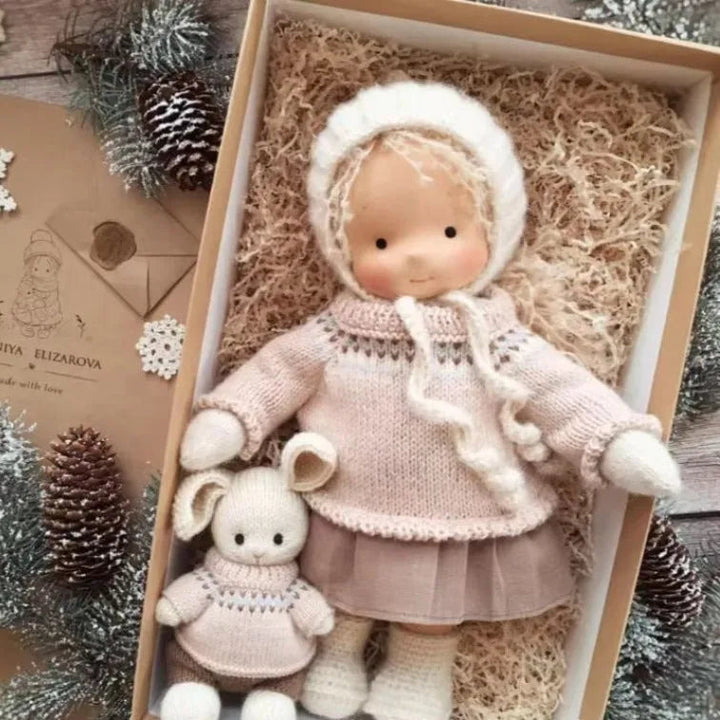 Poupée en Tissu Mila Style Waldorf en Coton Doux avec Boîte Élégante – 12 x 30 cm, Cadeau Idéal pour Enfants 28