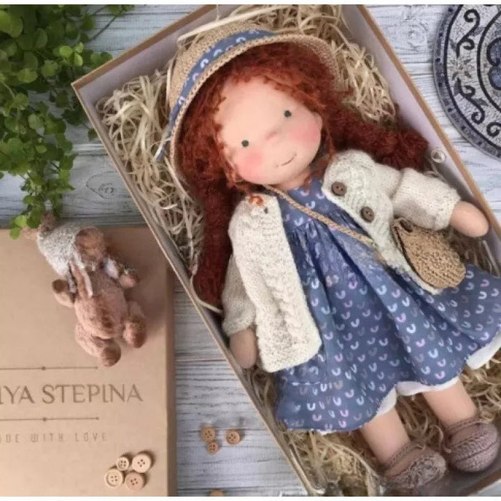 Poupée en Tissu Mila Style Waldorf en Coton Doux avec Boîte Élégante – 12 x 30 cm, Cadeau Idéal pour Enfants 31