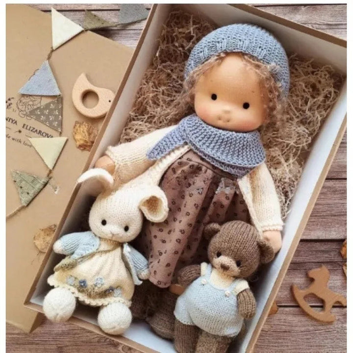 Poupée en Tissu Mila Style Waldorf en Coton Doux avec Boîte Élégante – 12 x 30 cm, Cadeau Idéal pour Enfants 34