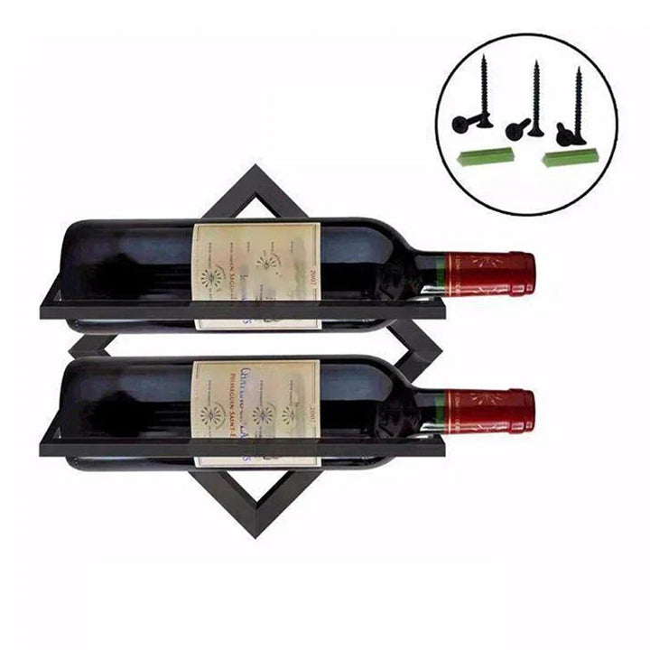 Présentoir de Vin Élégant en Métal Noir et Or – Support Compact pour Bouteilles de Vin, Design Durable et Polyvalent 0