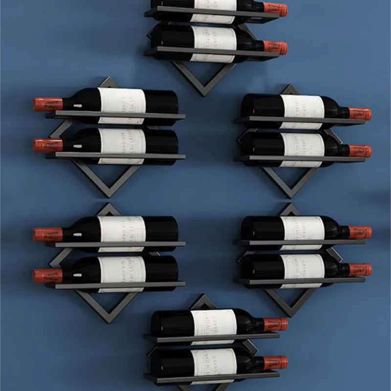 Présentoir de Vin Élégant en Métal Noir et Or – Support Compact pour Bouteilles de Vin, Design Durable et Polyvalent 1