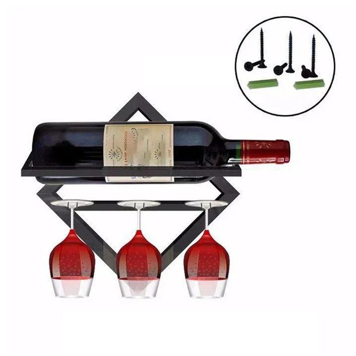 Présentoir de Vin Élégant en Métal Noir et Or – Support Compact pour Bouteilles de Vin, Design Durable et Polyvalent 5