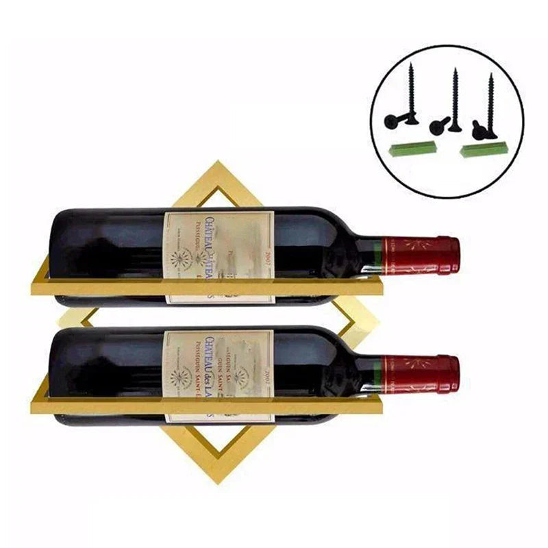 Présentoir de Vin Élégant en Métal Noir et Or – Support Compact pour Bouteilles de Vin, Design Durable et Polyvalent 6