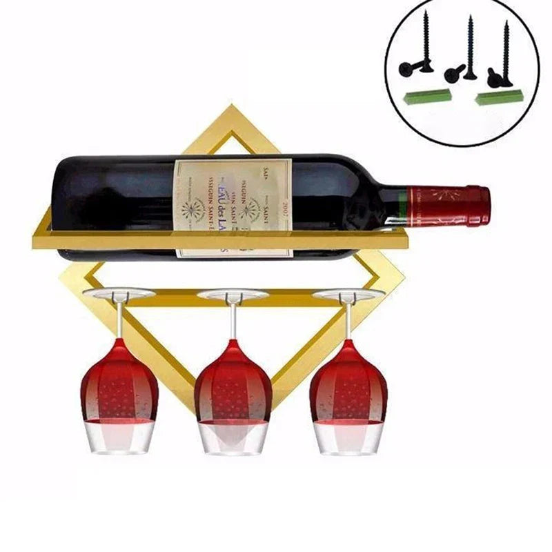 Présentoir de Vin Élégant en Métal Noir et Or – Support Compact pour Bouteilles de Vin, Design Durable et Polyvalent 7