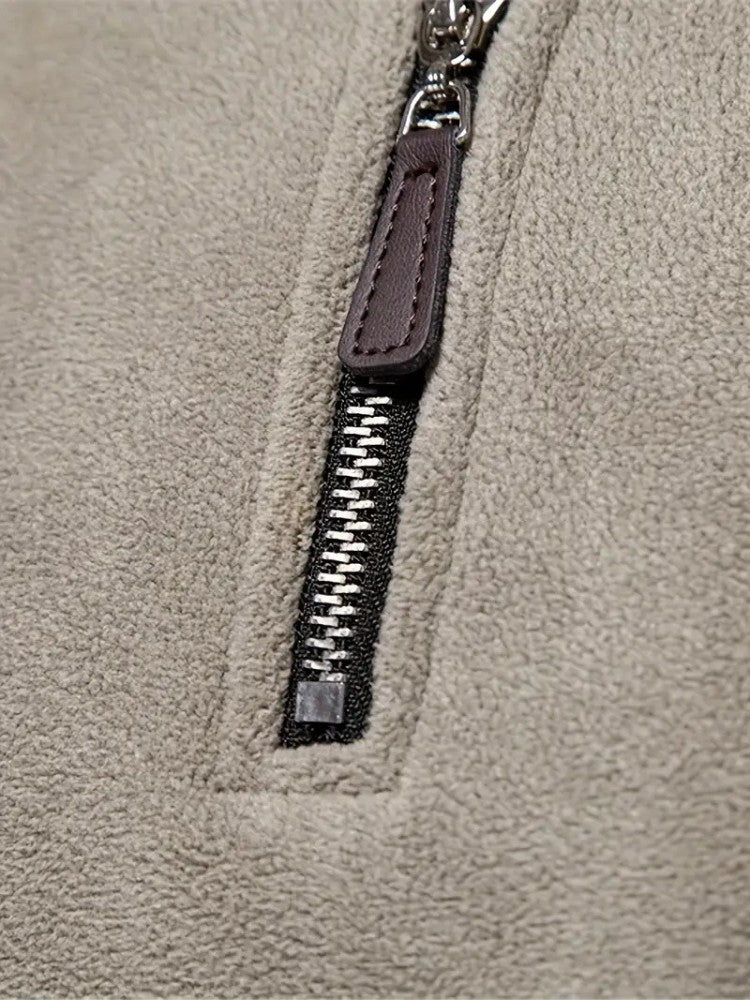 Pull de ski chaud pour homme avec fermeture éclair courte - Matière respirante, idéal pour les pistes, tailles S à XL 1