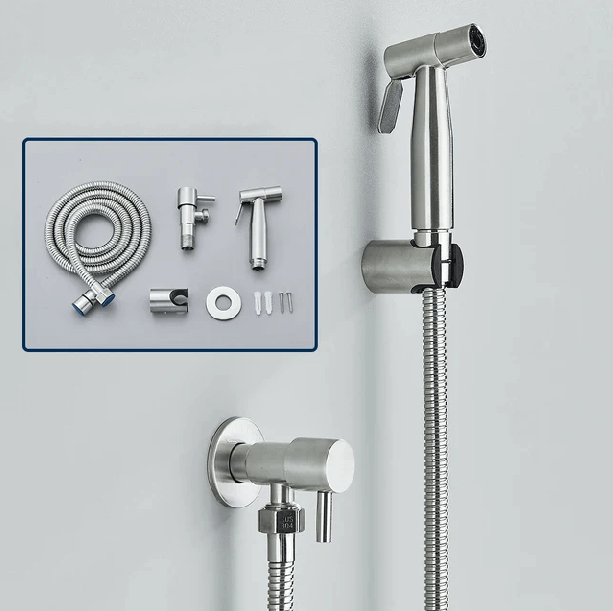 Pulvérisateur WC-Bidet Ergonomique en Acier Inoxydable avec Pression d'Eau Réglable – Hygiène et Confort Optimal 0