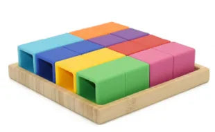Puzzle en Bois pour Enfants – 20 Blocs Colorés en Bois Massif pour Développement Cognitif et Créativité 5