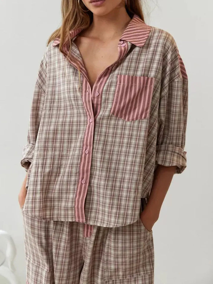 Pyjama 2 Pièces Femme Confortable en Tissu Respirant – Ensemble Décontracté pour Nuits Relaxantes 4