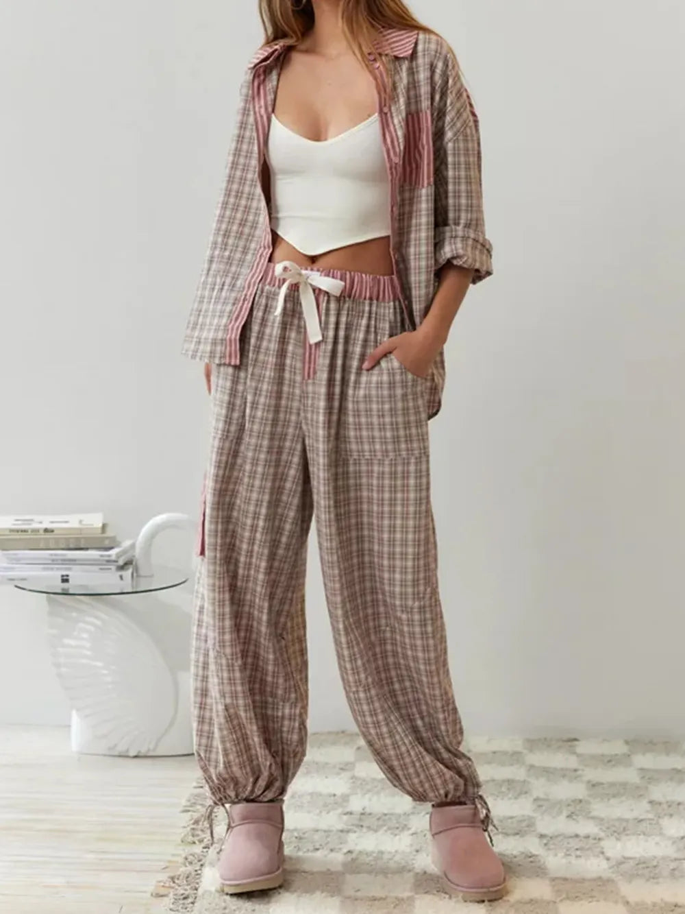 Pyjama 2 Pièces Femme Confortable en Tissu Respirant – Ensemble Décontracté pour Nuits Relaxantes 5