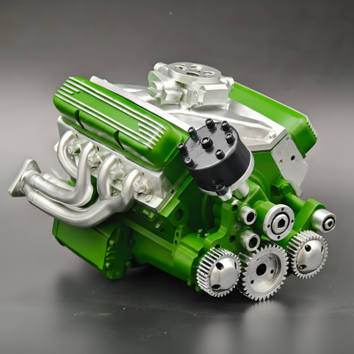 V8 Engine Figurine Display Model Preassembled Metal Engine
