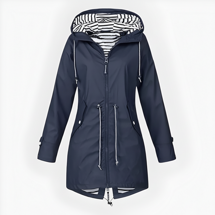 Giacca Antipioggia Donna Lunga Impermeabile Cappuccio