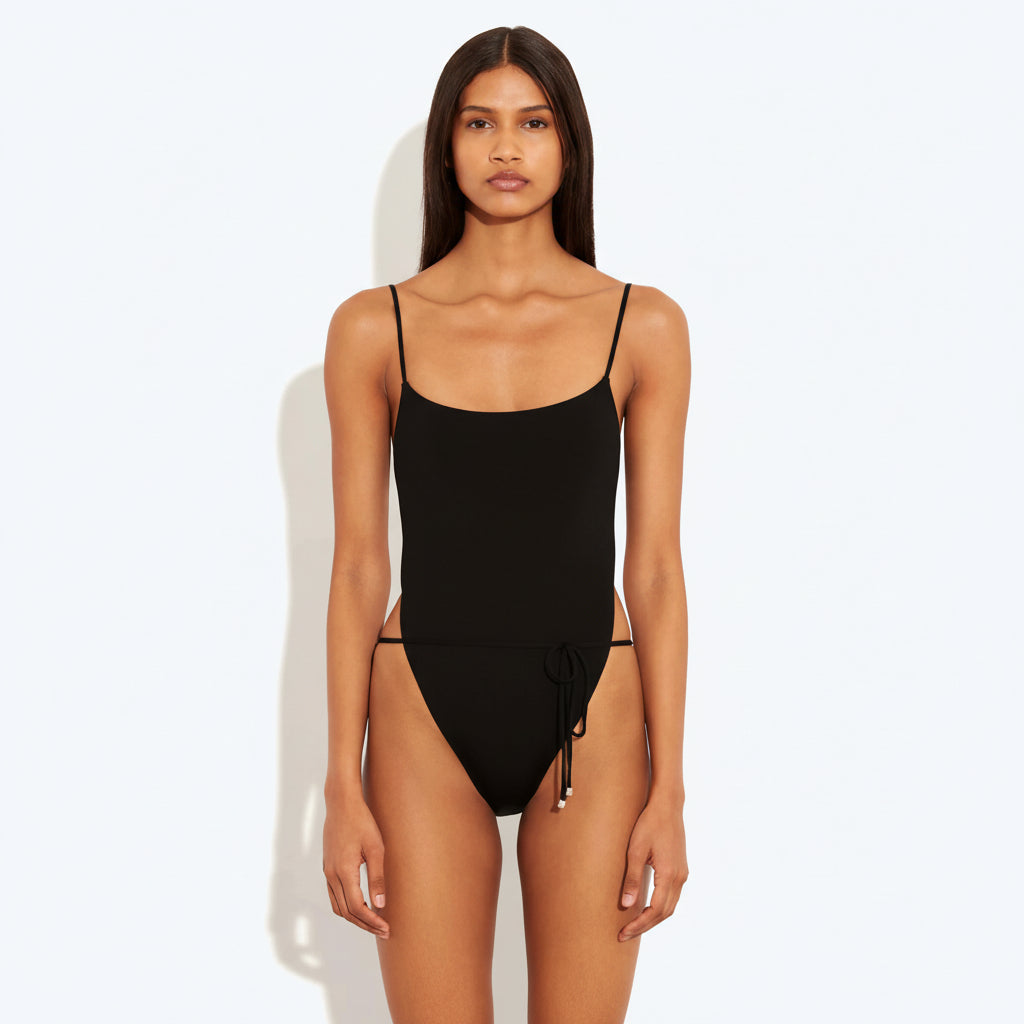 Costume da bagno donna con pantaloni a gamba larga, spalline regolabili, due pezzi