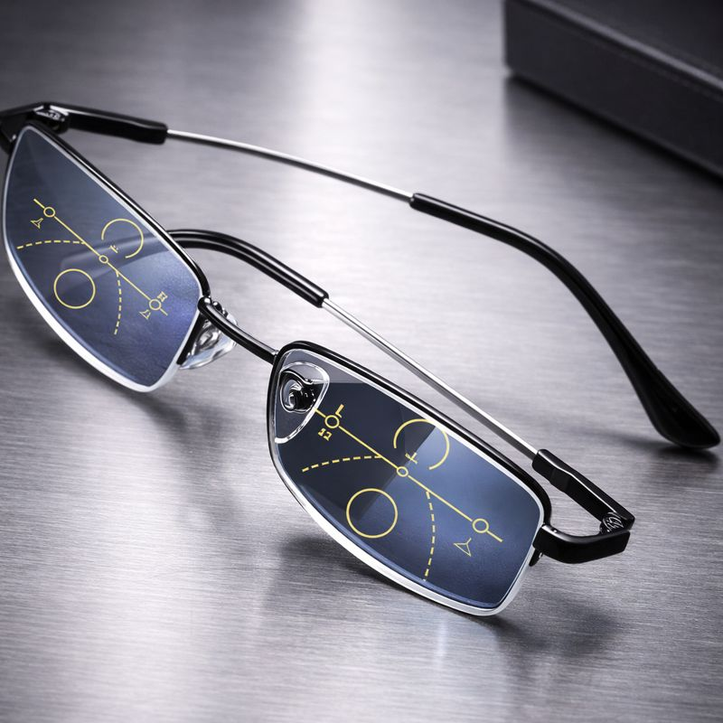 Lesebrille mit Blaulichtfilter und Gleitsichtgläsern