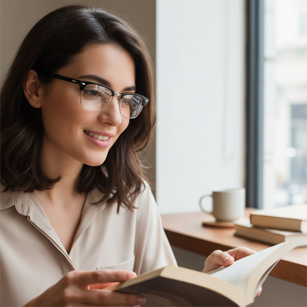 Lesebrille Gleitsicht Blau Licht Schutz Leicht Rahmen